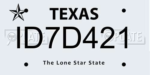 ID7D421 Texas License Plate