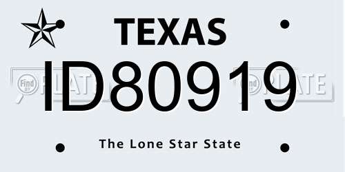 ID80919 Texas License Plate