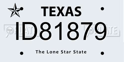 ID81879 Texas License Plate