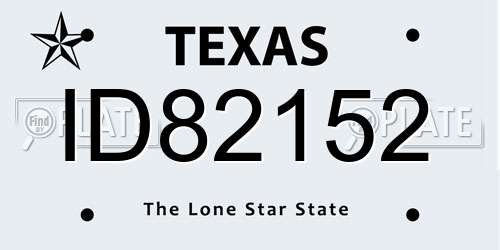 ID82152 Texas License Plate