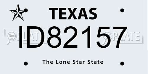 ID82157 Texas License Plate