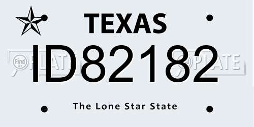 ID82182 Texas License Plate