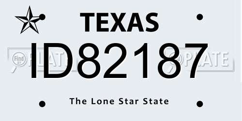 ID82187 Texas License Plate