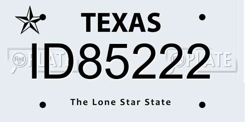 ID85222 Texas License Plate