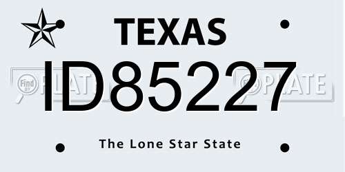 ID85227 Texas License Plate