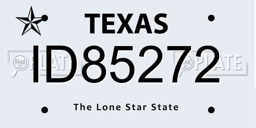 ID85272 Texas License Plate