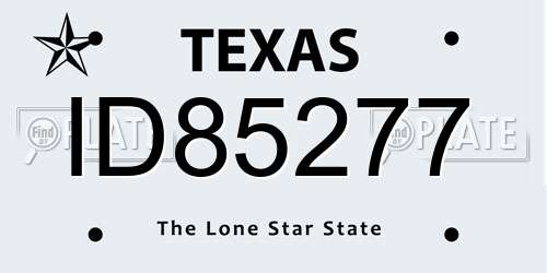 ID85277 Texas License Plate