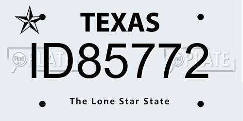 ID85772 Texas License Plate