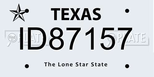 ID87157 Texas License Plate