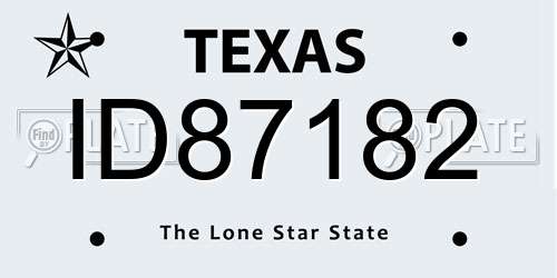 ID87182 Texas License Plate