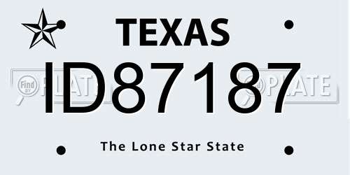 ID87187 Texas License Plate