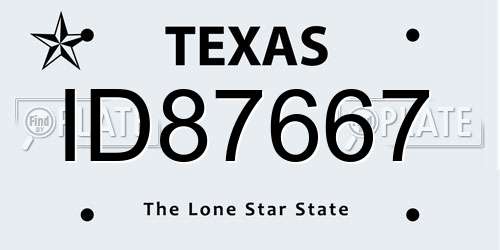 ID87667 Texas License Plate