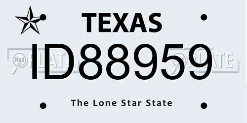ID88959 Texas License Plate