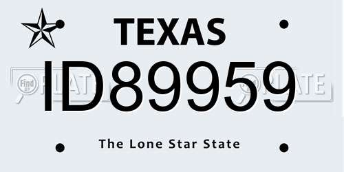 ID89959 Texas License Plate