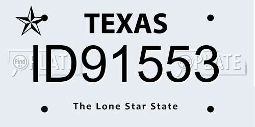 ID91553 Texas License Plate