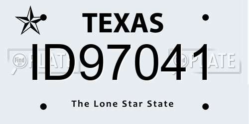 ID97041 Texas License Plate