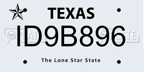 ID9B896 Texas License Plate