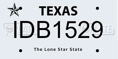 IDB1529 Texas License Plate