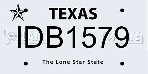 IDB1579 Texas License Plate