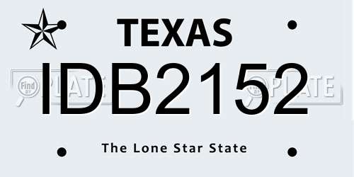 IDB2152 Texas License Plate