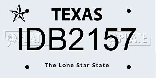 IDB2157 Texas License Plate