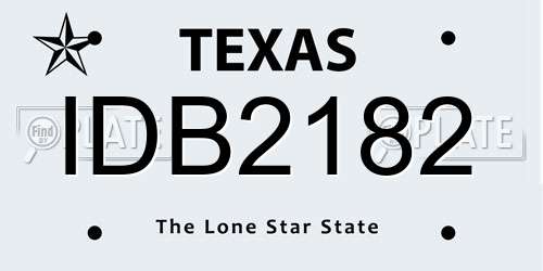 IDB2182 Texas License Plate