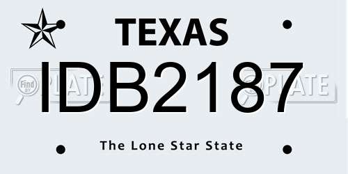 IDB2187 Texas License Plate