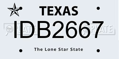 IDB2667 Texas License Plate