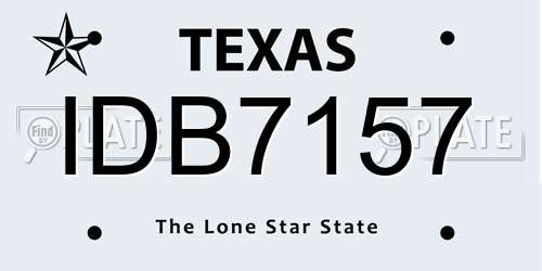 IDB7157 Texas License Plate