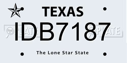 IDB7187 Texas License Plate