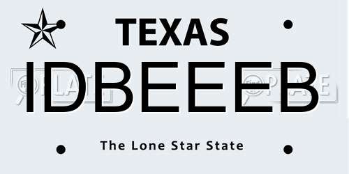 IDBEEEB Texas License Plate
