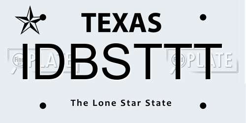 IDBSTTT Texas License Plate