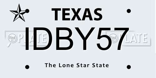 IDBY57 Texas License Plate