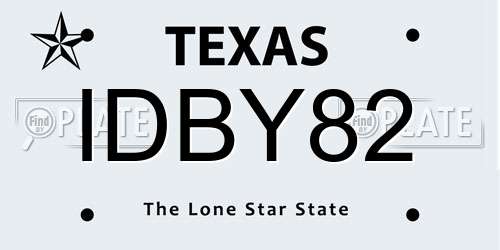 IDBY82 Texas License Plate