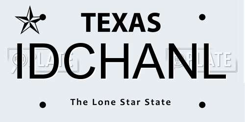 IDCHANL Texas License Plate