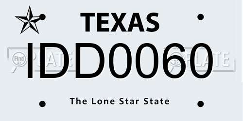 IDD0060 Texas License Plate