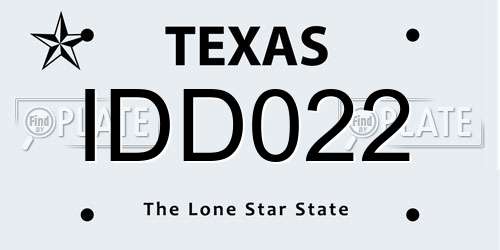 IDD022 Texas License Plate