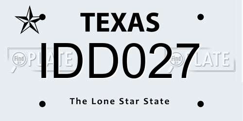 IDD027 Texas License Plate
