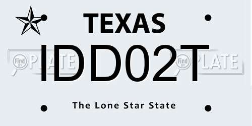 IDD02T Texas License Plate