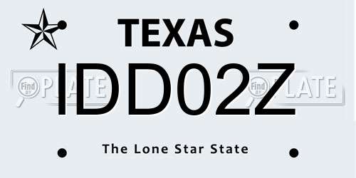 IDD02Z Texas License Plate