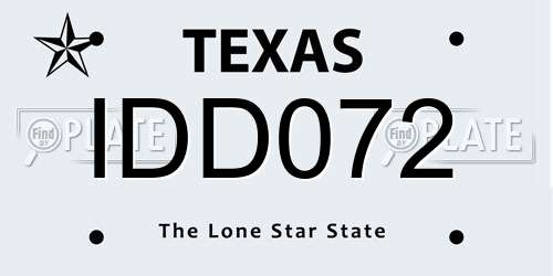 IDD072 Texas License Plate
