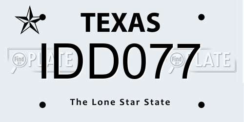 IDD077 Texas License Plate