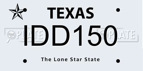 IDD150 Texas License Plate