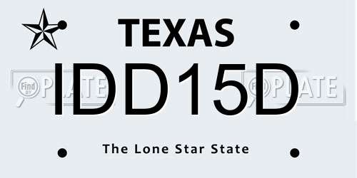 IDD15D Texas License Plate