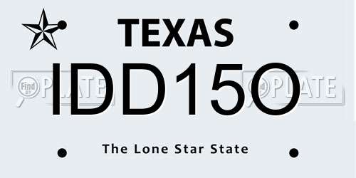 IDD15O Texas License Plate