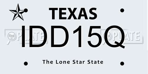 IDD15Q Texas License Plate