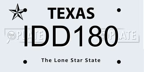 IDD180 Texas License Plate