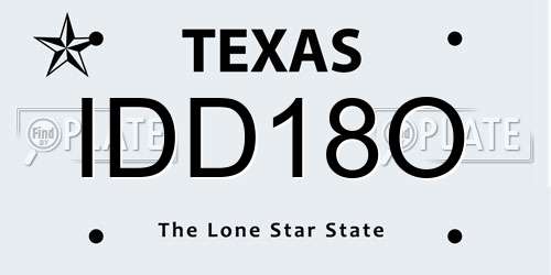 IDD18O Texas License Plate