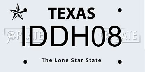 IDDH08 Texas License Plate