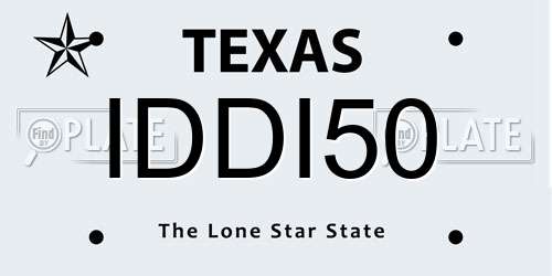 IDDI50 Texas License Plate